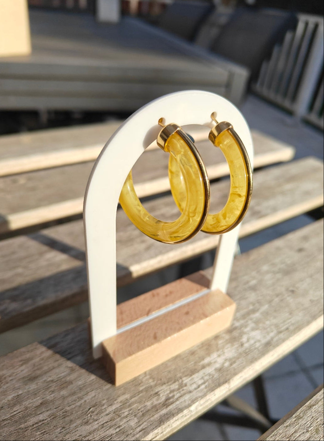 Boucles d'oreilles créoles jaunes