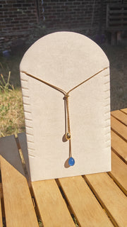 Collier goutte d'eau bleue
