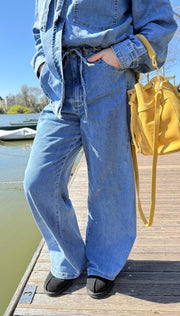 Jean large bleu