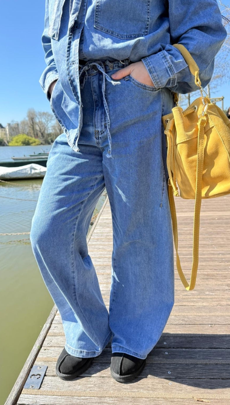 Jean large bleu