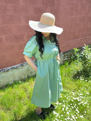 Robe midi vert menthe