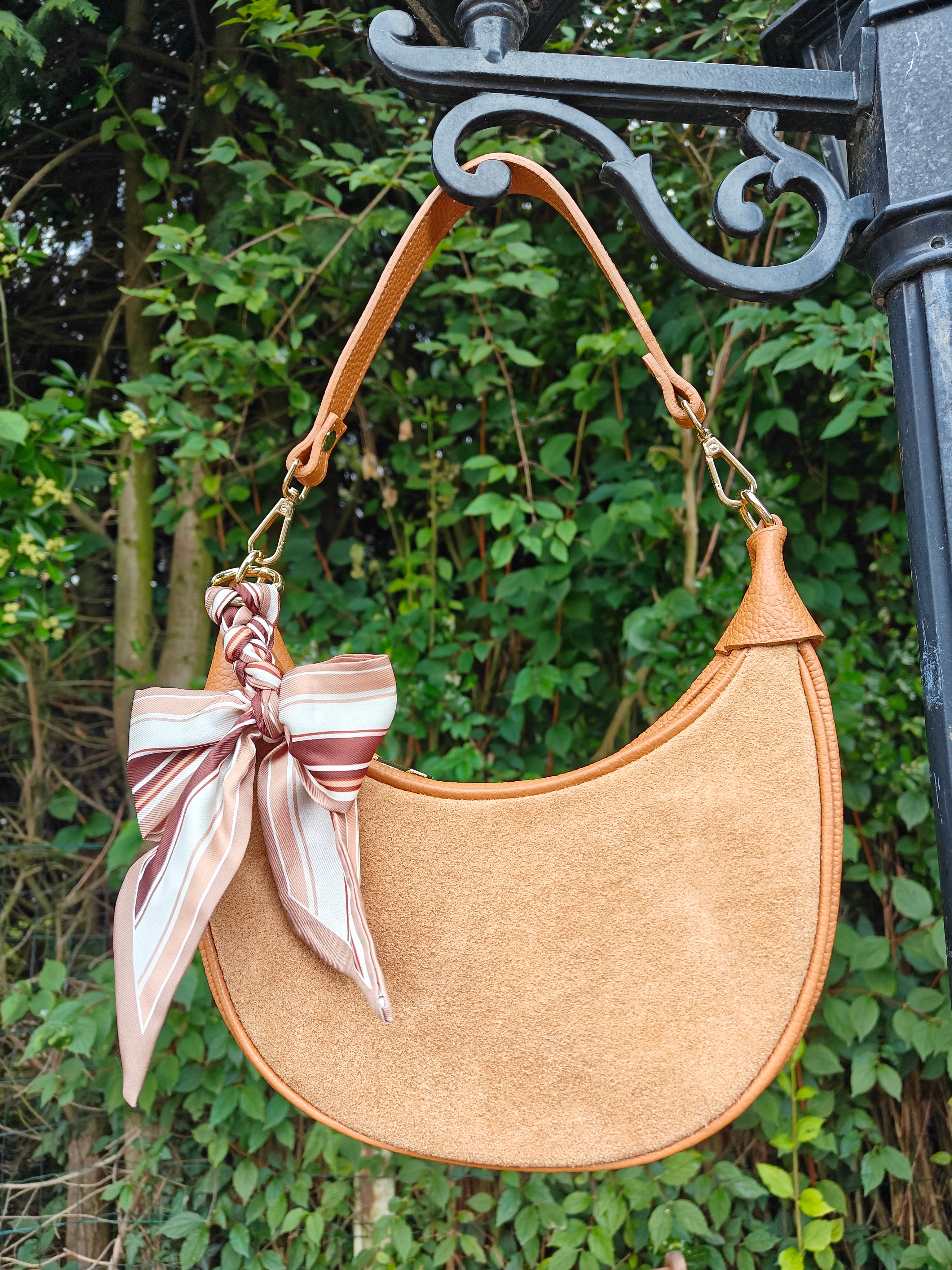 Sac demi lune cuir camel