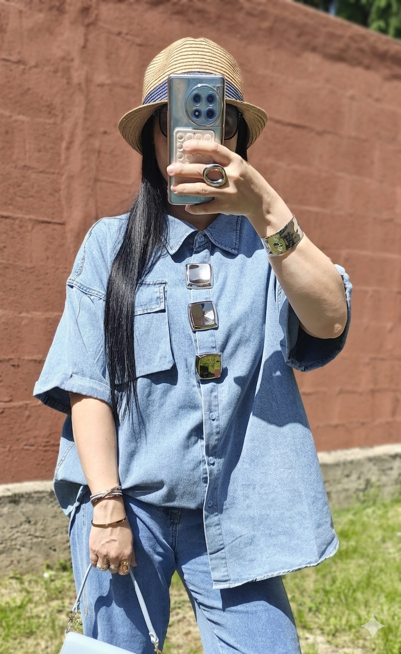 Chemise en jean oversize