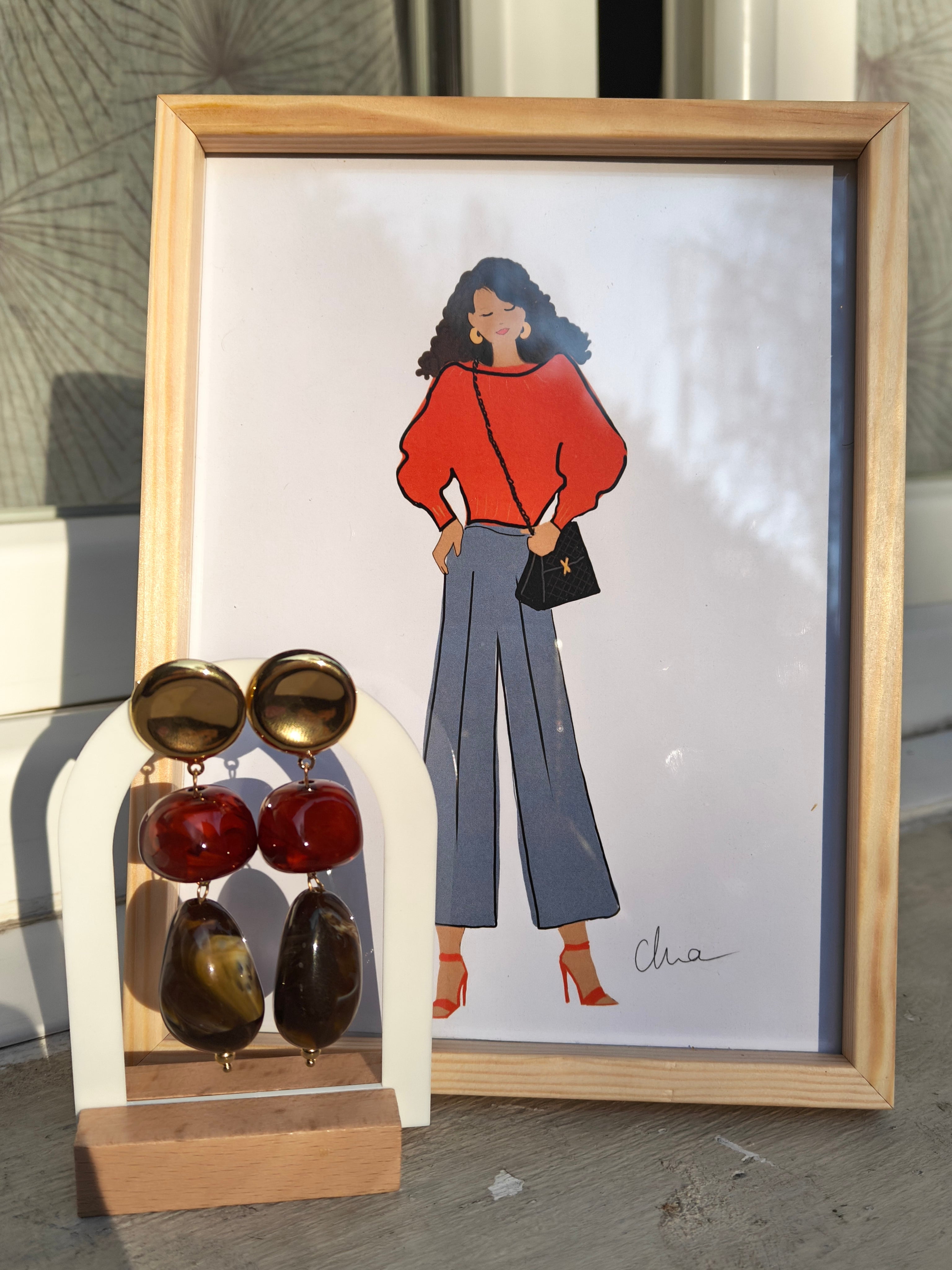 Boucles d'oreilles moka