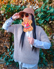 Casquette camel en laine