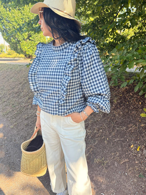 Blouse vichy marine