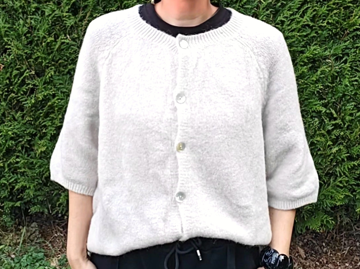 Cardigan beige manches 3/4