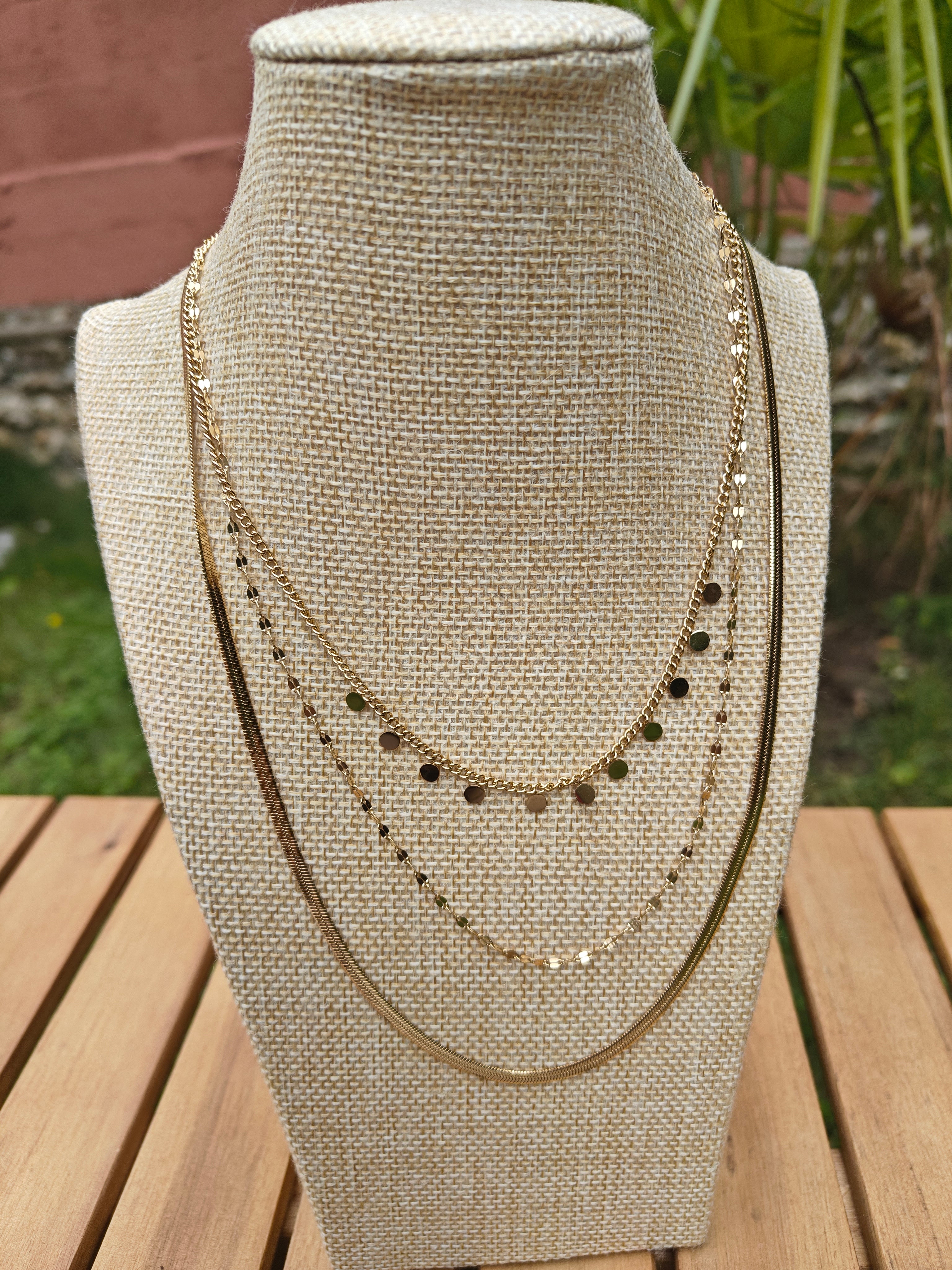 Collier trio Or