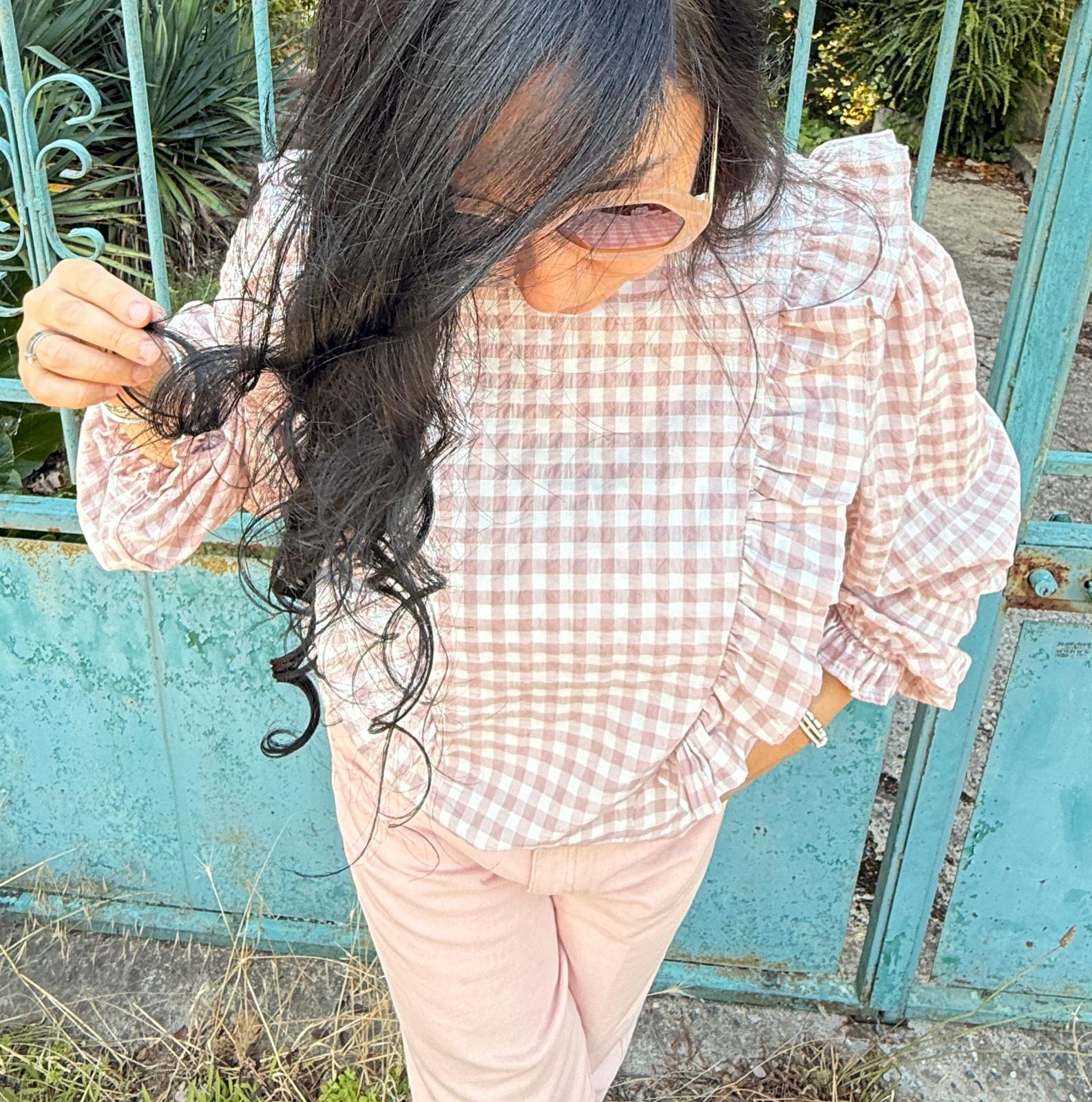 Blouse vichy rose