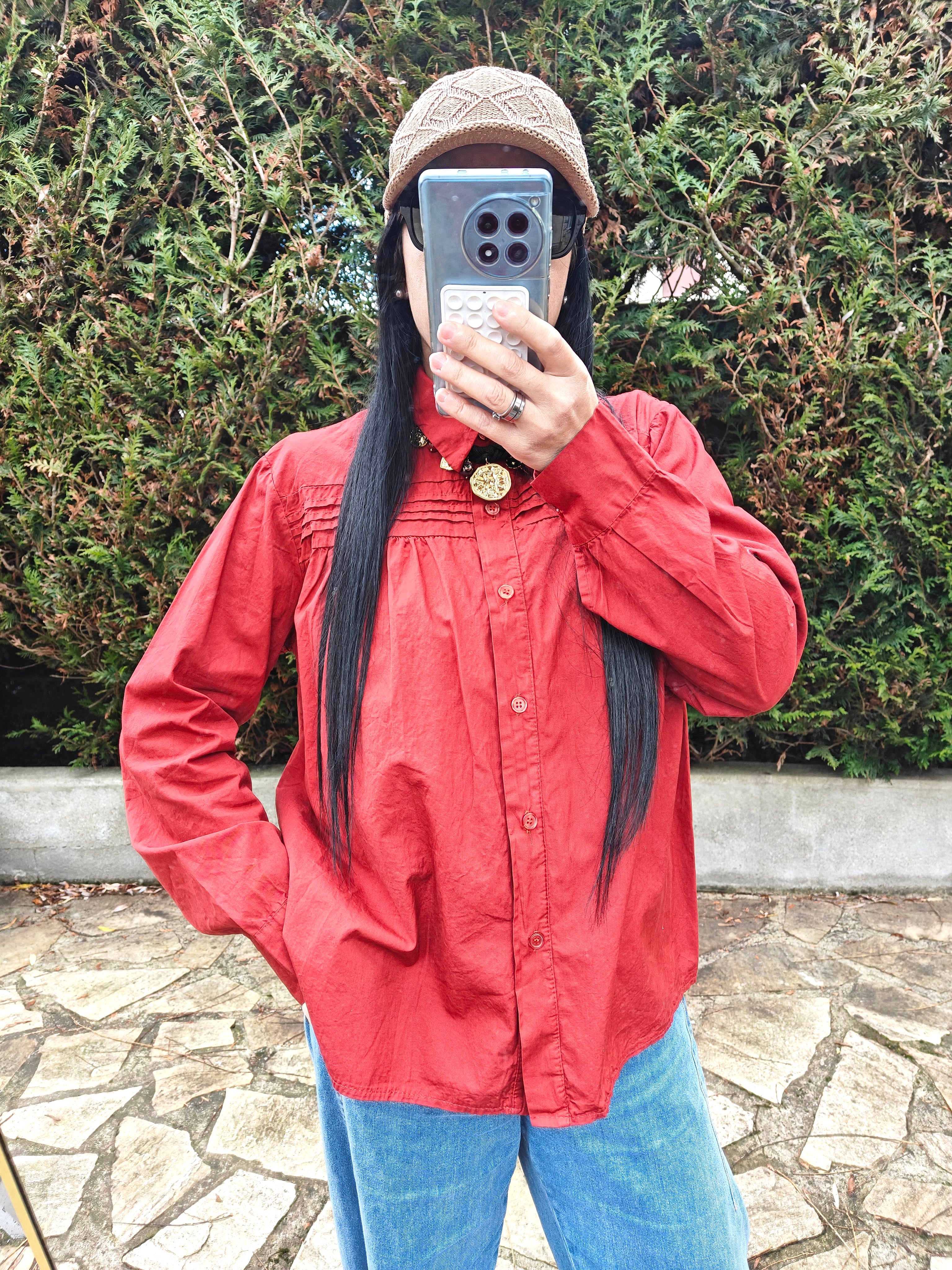 Chemise rouge corail