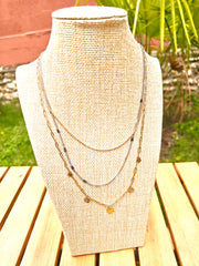 Collier trio or et argent