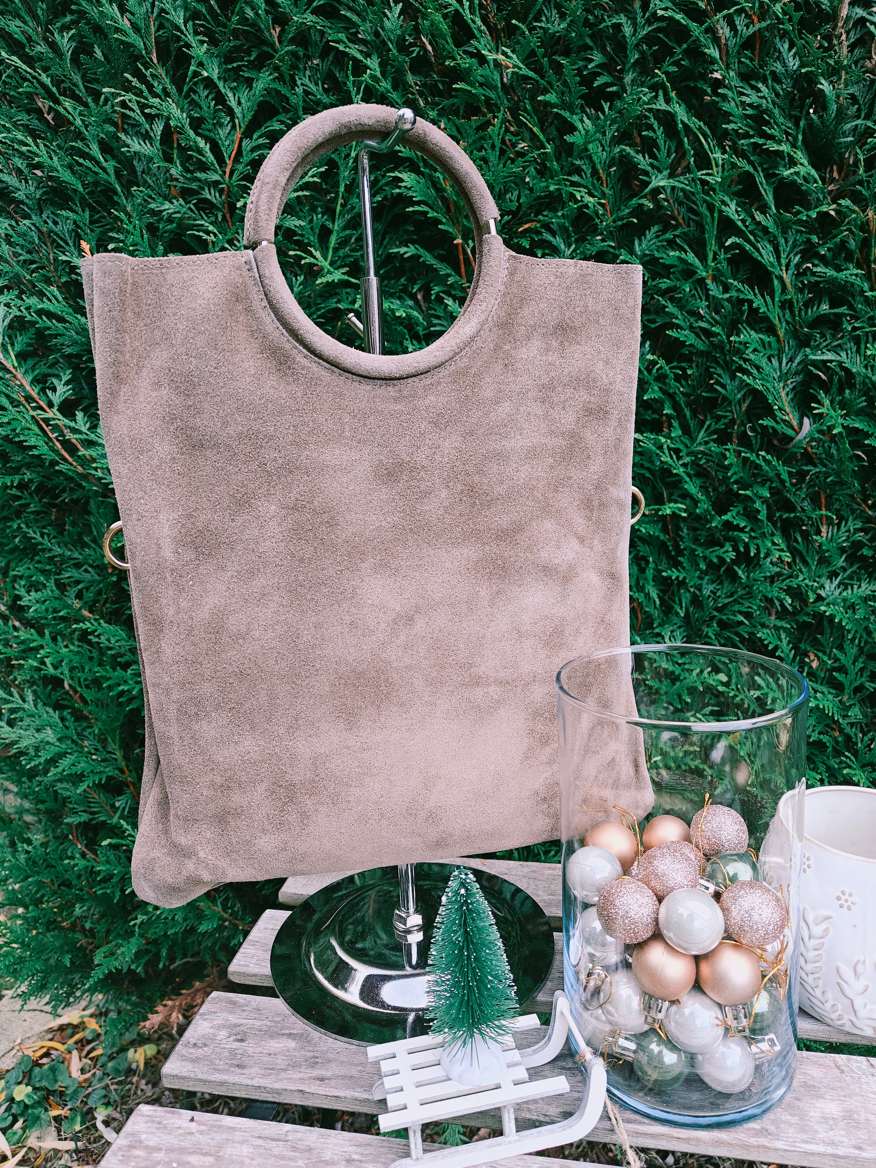 Sac en cuir taupe 3 en 1