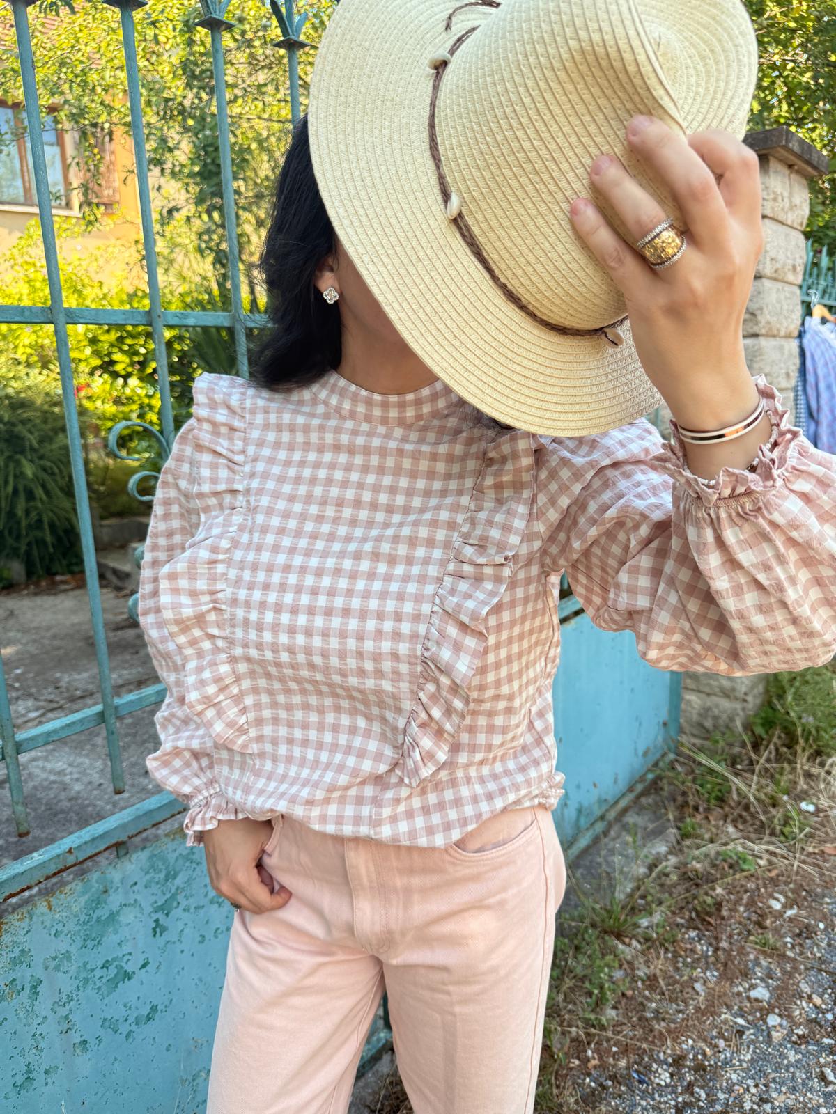 Blouse vichy rose