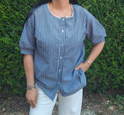 Chemise rayée bleu et blanc