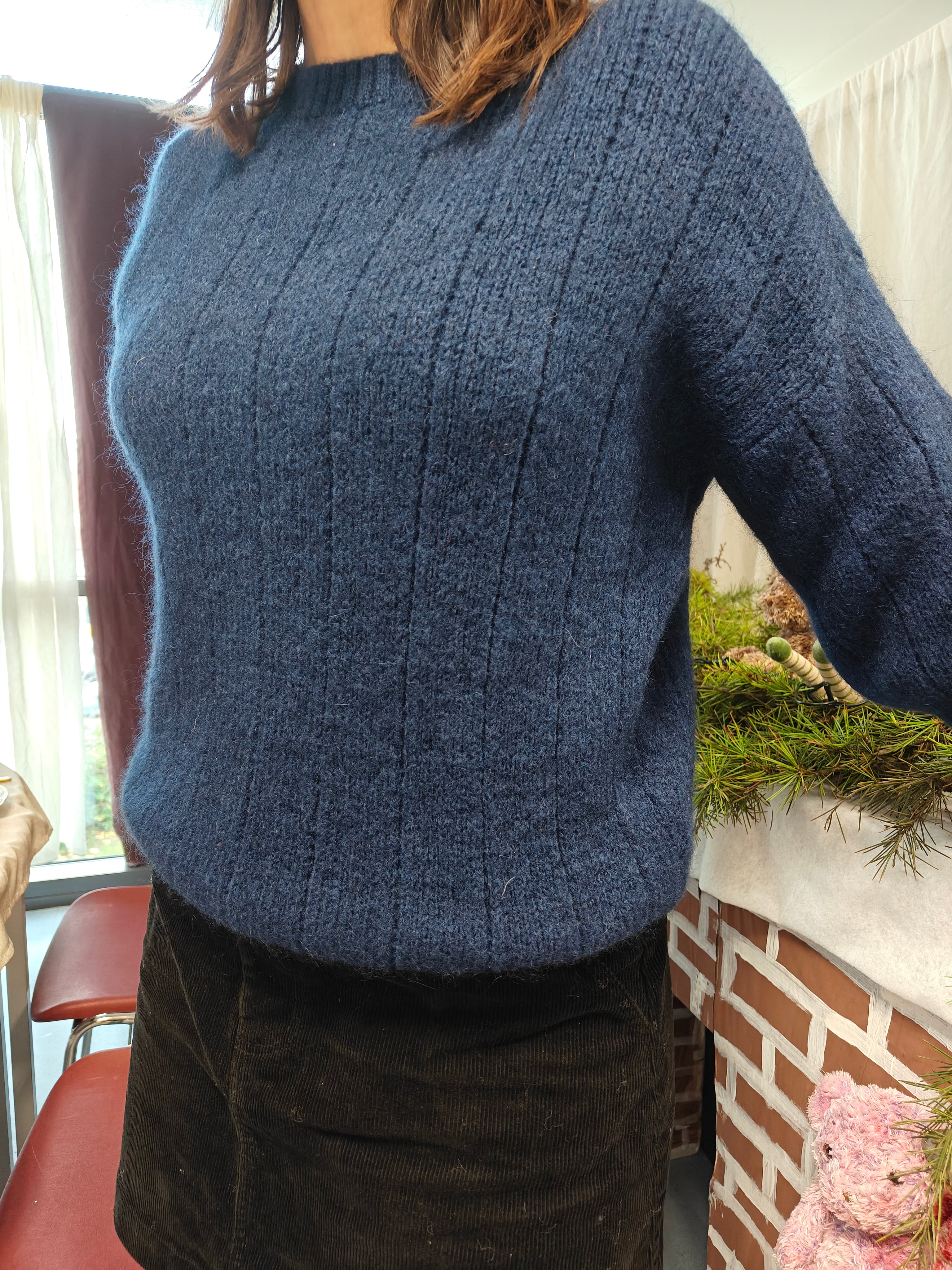 Pull marine manches 3/4