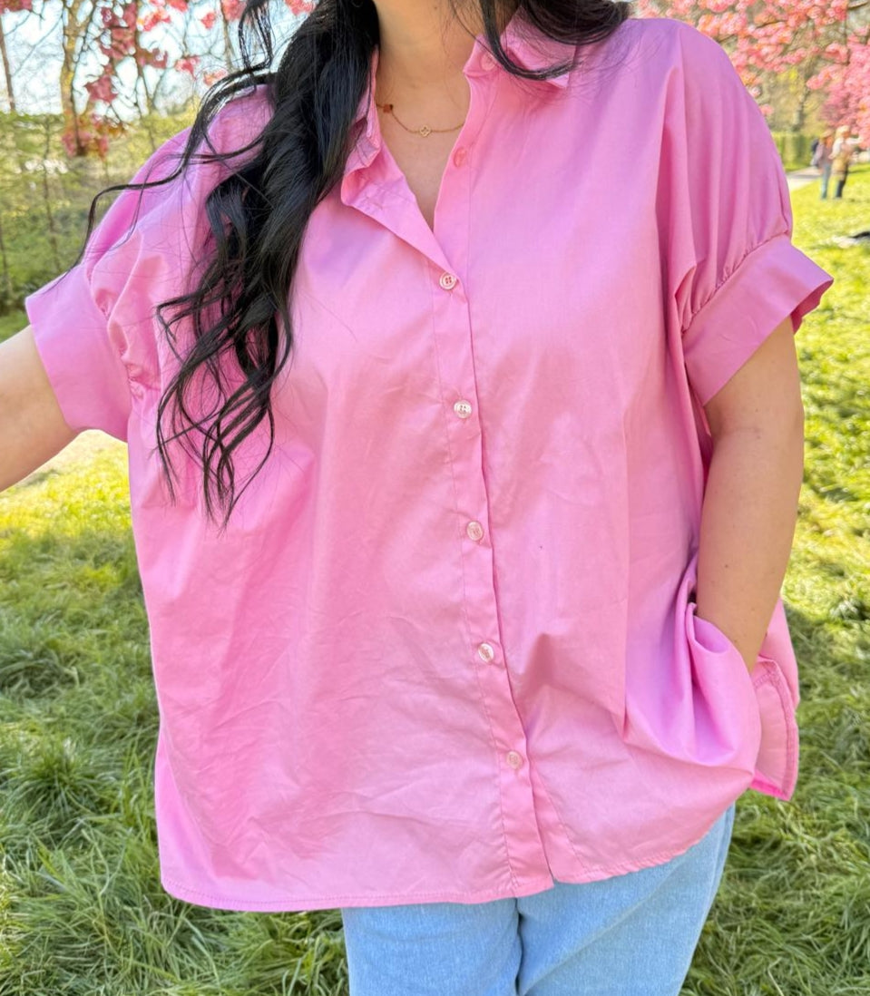 Chemise rose oversize