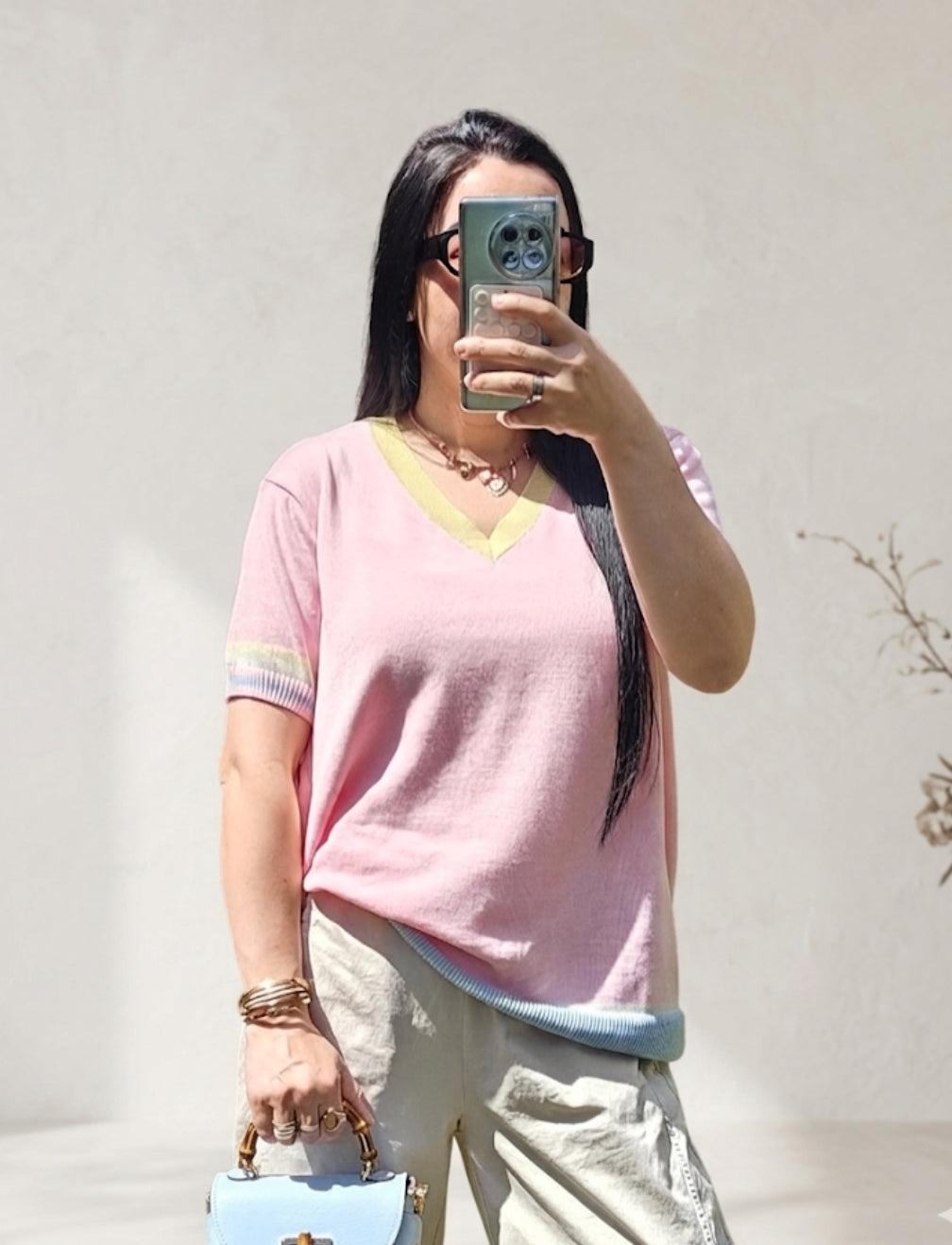 Pull romance pastel rose