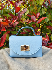 Petit sac en cuir bleu
