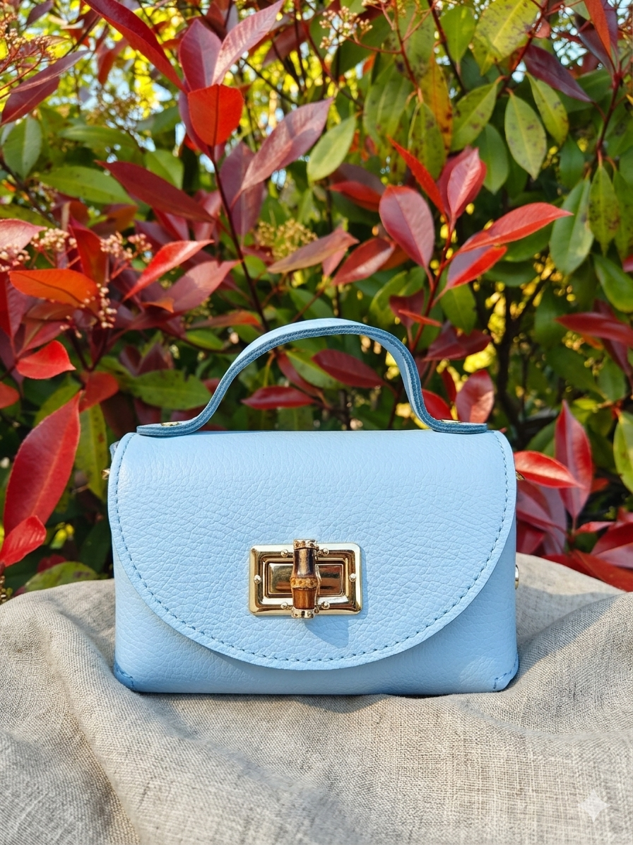 Petit sac en cuir bleu