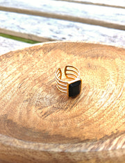 Bague agate noire