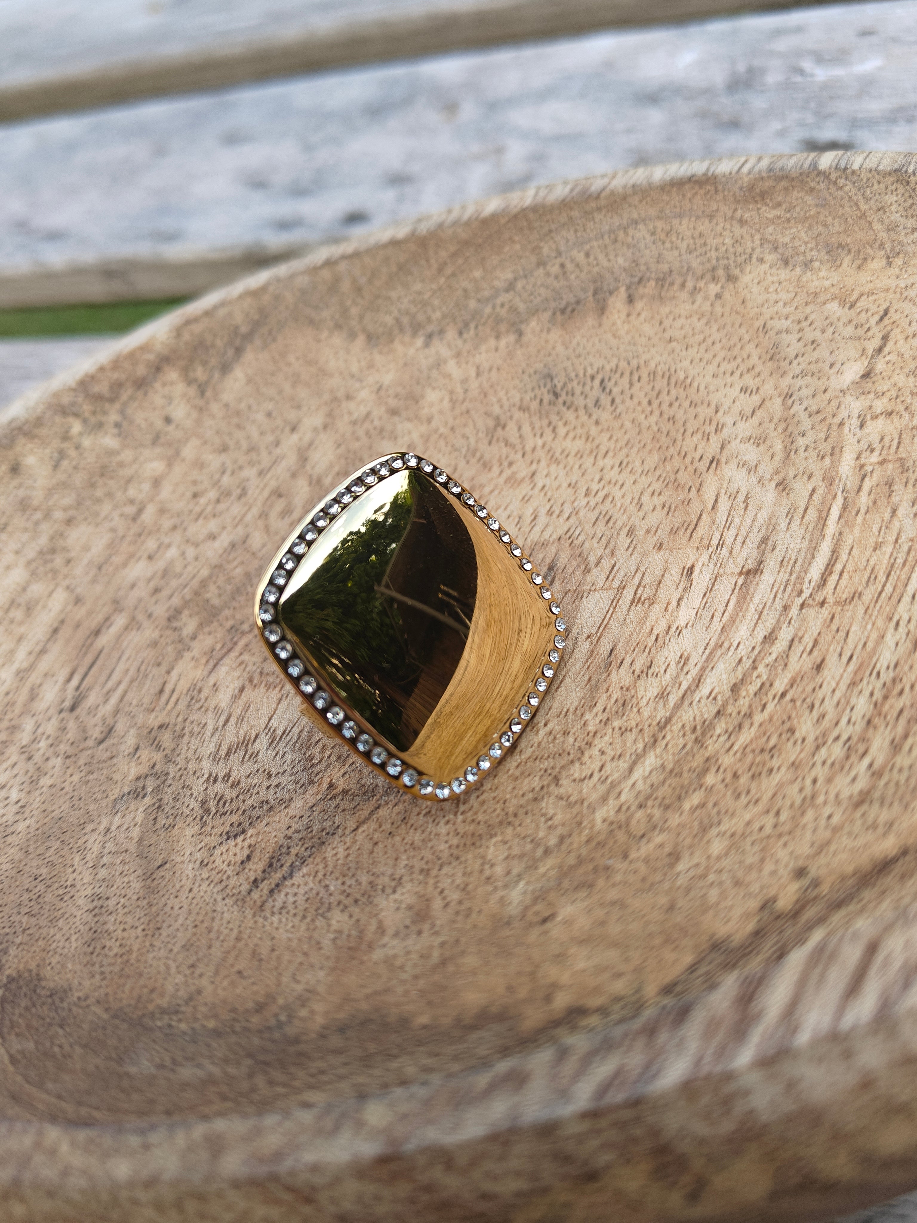 Bague dorée miroir