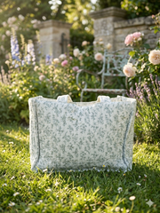 Sac cabas gaze de coton blanc & vert