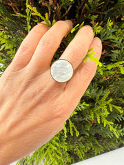 Bague nacre dorée